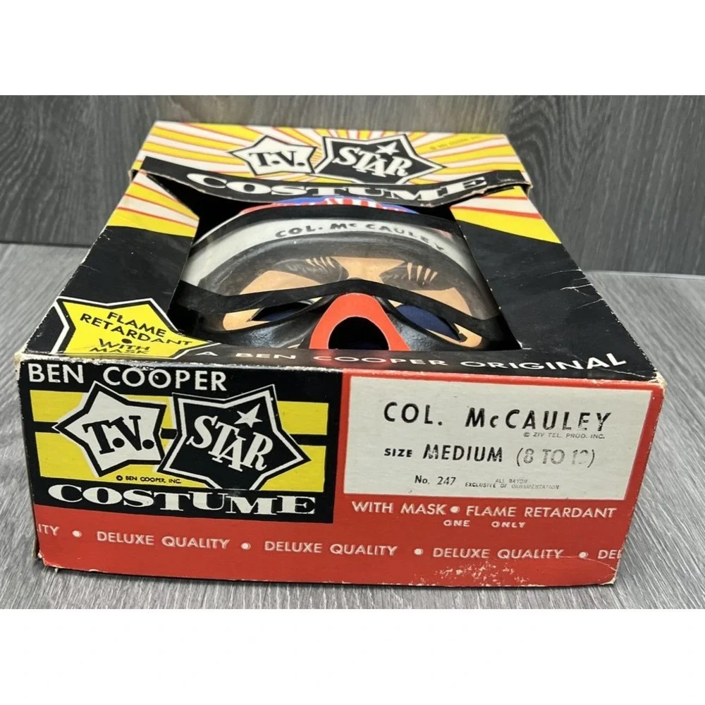 Vintage Ben Cooper TV Star COL. Mc CAULEY Mask Original Box 1960s - MASK ONLY